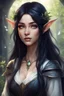 Placeholder: Black-haired beautiful elven girl, who is student of magic
