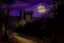 Placeholder: A dark purple Halloween themed castle painted by Albert Pinkham Ryder