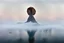 Placeholder: a broken half orb is split open and impaled upon the lone mountain peak