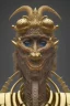 Placeholder: Aztec male African Egyptian alien, cracks in the voodoo head, wicked, eyes, crown, Elephant, 8k, finely detailed, photo realistic, tiger turquoise skull head gold dragon space alien snow skeleton gold hornytoad silver crown silver eyes