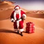 Placeholder: Santa Claus delivering presents in the Sahara Desert