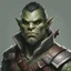 Placeholder: dnd, portrait of Half-Orc hunter ranger. Greyish green skin.