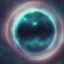 Placeholder: cosmos, metallic sky stars, sky blue light, blue light, green moons with neon rings, 8k resolution, detail