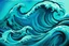 Placeholder: a background of a fun stylized waves with smooth black linework, blue teal tones, surf culture, parody of "the great wave"