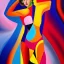 Placeholder: Orphism Full body portrait, painting, medium shot lady