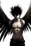 Placeholder: Anime man with black wings realistic