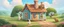 Placeholder: hutch rabbits little house with twoo floors background, disney cartoon style