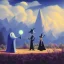 Placeholder: The mouse and the grim reaper discussing the future of the universe, on bubble world, art by Pixar and Magritte