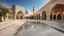 Placeholder: Mosque courtyard, arches, minaret, beautiful composition, award-winning photograph, astonishing realism