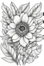 Placeholder: art for flower coloring pages with, white background, Sketch style, clean line art, white background, no shadows and clear