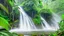 Placeholder: big water falls in a rain forest