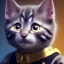 Placeholder: Portrait of cute kitten, Star Trek style, Fantasy art, yellow clothes, octane render