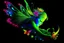 Placeholder: black light art neon colors cute sleeping fairy