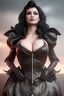 Placeholder: Lisa Ann as evil queen in black leather gown, angry, busty, curvey, cleavage, unreal 5, octane render,cinema4d, dynamic lighting, dramatic lighting, 4k, redshift render, highly detailed, hyper realistic