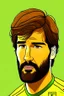 Placeholder: Alisson Becker Brazilian football player cartoon 2d