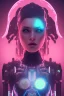 Placeholder: cyberpunk, head, women, portrai, tron, cyborg, robot, cyborg, pink hair, seven , perfekt, real, dream