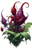 Placeholder: zehirli bitki, mor ve kırmızı renklerde, epik sıra dışı görünümlü bir bitki,artstaion