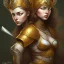 Placeholder: lady warrior with gold top and flower