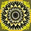 Placeholder: Silkscreen printing stylized sunflower, mandala decoration