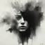 Placeholder: A hauntingly beautiful abstract portrait of a human face emerging from soft charcoal strokes. The figure is partially obscured with blurred, smudged textures, creating an ethereal and ghostly effect. The face conveys subtle sadness and mystery, with deep shadows and faint highlights giving it a timeless ...