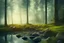 Placeholder: Igor Sakharov styl, lake beach, forest, mounth, summer sunshine