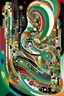 Placeholder: Bone Machine; Abstract art combining the form Kandinsky and the flow of Hundertwasser