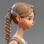 Placeholder: simple female 3d character hair