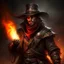 Placeholder: fantasy wild west bandit fire mage grimdark realistic