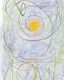 Placeholder: Abstract paul klee painting on pastel paper with sketchy pencil outlines