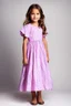 Placeholder: Little 8 years old girl wearing a pretty dress, standing pose