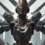 Placeholder: a beautiful full frame digital painting of futuristic cyborg samurai robot, wide angle view, close-up, macro lens, centered camera, titanium accents, intricate details, small minutiae, tiny features, particulars, colorful, 8k, least ambient occlusion, volumetric lighting, volumetric clouds. art by Yoji Shinkawa