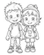 Placeholder: cartoon coloring pages b/w outline art for kids coloring book page,, Kids coloring pages, full white, kids style, white background, whole body, Sketch style, full body (((((white background))))), only use outline., cartoon style, line art, coloring book, clean line art, white background, Sketch style