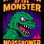 Placeholder: monster more angry and more 90s style, angry fast, extreme, wild, so so angry, red and purple background with 90s style slashes, 45 degree angle