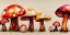 Placeholder: exquisite whimsical mushroom watercolor, delicate mushroom, cute, adorable, linen backdrop, warm colors