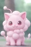 Placeholder: cotton candy mew from pokémon, trending on artstation, cute, pink