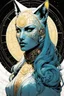 Placeholder: create an ethereal, otherworldly anthropomorphic Lynx woman utilizing sacred geometry, Fibonacci sequence, golden ratio, in the comic book art style of Mike Mignola, Bill Sienkiewicz, and Jean Giraud Moebius, with highly detailed and finely inked , dramatic natural lighting