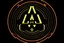 Placeholder: "A.C.A.B." logo, in the style of 1 color printed police union logo, all cops are bastards
