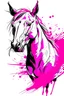 Placeholder: Pink graffiti sketch of a horse on a white background