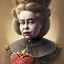 Placeholder: "Queen of Hearts"fat old woman book character of "Alice in the wonderland"Lewis Carroll,Helena Bonham Carter style.Detailed face,more details of Queen of Hearts, detailed eyes, Realistic lighting,elegant dress disney style,nasty smile.James Bobin move style. baroque, intricate patterns, fractalism.style by Disney,Chie Yoshii,earnst haeckel,james jean.