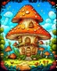 Placeholder: mushroom house ,beautiful forest, adult book cover