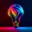 Placeholder: creates an image of a colorful light bulb and a neon background that is not centered but is further to the left