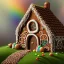 Placeholder: an intricate hobbit-style gingerbread house with rainbow sprinkles, frosting, vibreant crushed candy, 8k resolution, centered, high-quality, ultrafine-detail, digital art, flickering light, detailed matte, volumetric lighting, illustration, 3D octane render, brian froud, howard lyon, ben goossens, George Grie, greg rutowski, alphonse mucha