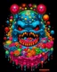 Placeholder: Monster made of ice cream, candy, gum drops, sprinkles tattoo design, traditional tattoo style, t-shirt design, fantasy art, digital painting, clean dark background, 8K by R. crumb, Todd Schorr, Robert Williams, Alex Alemany