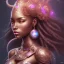 Placeholder: sango fantasy, fantasy magic, intricate, sharp focus, illustration, highly detailed, digital painting, concept art, matte, masterpiece head sexy lady body black African beauty space lady pink leopard skin one head African hair snow background