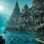 Placeholder: sunken underwater city of gods, fish swimming around, highly detailed, cinematic, ultra photorealistic, ultra realistic, volumetric lighting, sun shafts