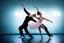 Placeholder: very beautiful a ballet male and female dancers couple in very pretty clothing dancing ,hyper realistic ,disco lights,very luxury dance stage ,with nice light sources and devices in stage, close up,full body show