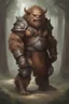 Placeholder: Dnd a bugbear with white fur and leather armor