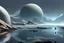 Placeholder: exoplanet, stream, water reflection, people, sci-fi.