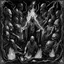 Placeholder: monochromatic Black Metal album cover of ghosts and demons surrounding a fire but surrounded in darkness