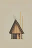 Placeholder: simple cabin made of sticks illustration minimal